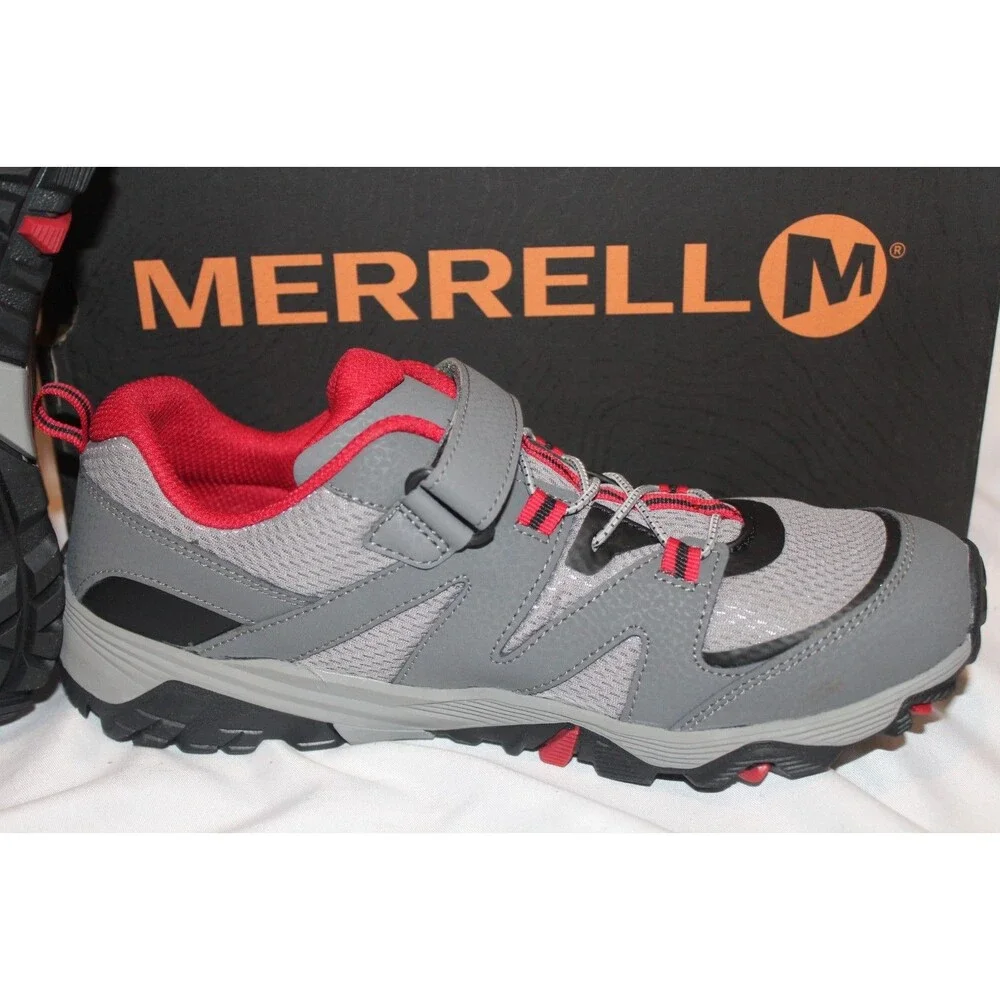 Merrell Boy's Trail Quest Washable‎ Sneakers GRAY BLACK RED SZ 6.5 NIB